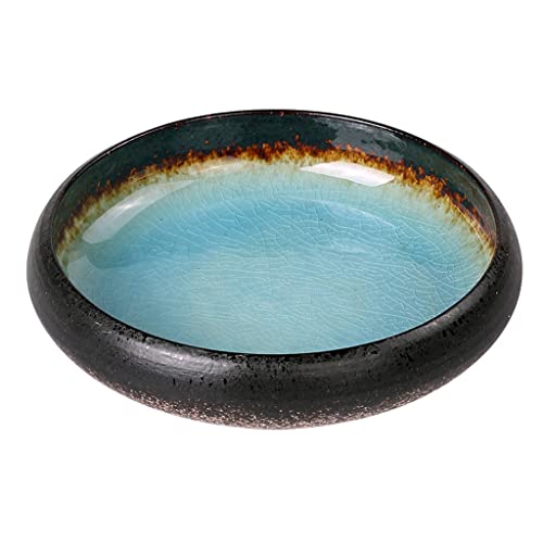 Plato de cerámica Creativo Modificado para Horno, Plato de Frutas, vajilla Japonesa para Sushi, Sashimi, Postre, Aperitivo, tazón Decorativo Colorido,Blue-5inch
