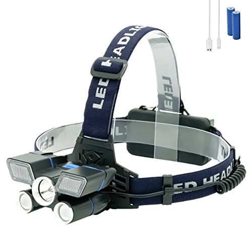 NEKCOST Torcia Frontale con 9 Modalità e 5 Led