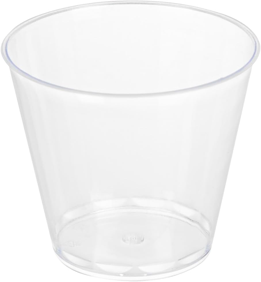 Restaurantware-4 Ounce Mini Dessert Cups, 100 Square Small Appetizer Cups - Durable, Disposable, Clear Plastic Parfait Cup, Serve Mousse, Puddings, Or Samples, For Weddings Or Parties