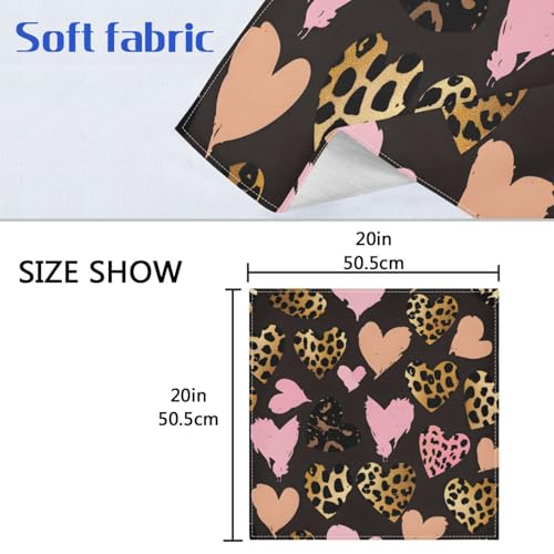 Servilletas de Tela Leopardo Corazón Set x6 20x20 pulgadas miniatura 6