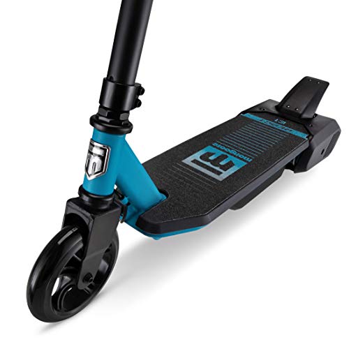 Mongoose React E1 Electric Kids Scooter, Boys & Girls Ages 8+ Max Rider Weight Up To 120Lbs, Top Speed Of 6Mph, Aluminum Handlebars And Frame, Rear Foot Brake, Battery And Charger Included, Blue/Black #TOP7