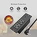 USB C Recessed Power Strip Fast Charge Desktop Power Station 2 Outlets 2 USB (PD20W & QC18W, Total 20W) Mountable Flat Plug Extension Cord Mount for Tabletop Sofa Cabinet Nightstand (USB C Black)