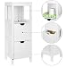Homfa Armario de Suelo para baño Mueble Columna 1 Estantes y 2...