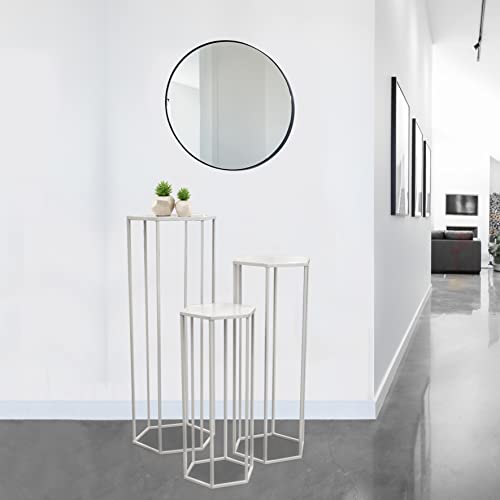 HOME DECO FACTORY Gigogne X3 Metalowe Białe Meble Stołowe Konsola Meble Wejściowe, 60x30x26 cm