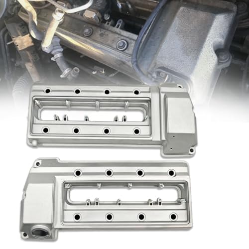 Aluminum Engine Valve Cover Set Compatible with 1998-2001 BMW 740i 740iL E38 Series 4.4L 1998-2003 BMW 540i E39 Series 4.4L #11121703175 & 11121703172,Left & Right