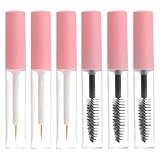 SOESFOUFU 6 Stück Leere Mascara Tuben 5ml aus Pet in Rosa Leichter Make Up Werkzeug Behälter für Gleichmäßige Wimperntusche Anwendung für Reisen und Nachfüllung
