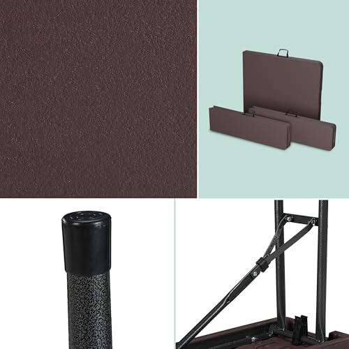 Table pliante et 2 bancs 180 cm marron Relaxdays pour camping - 4