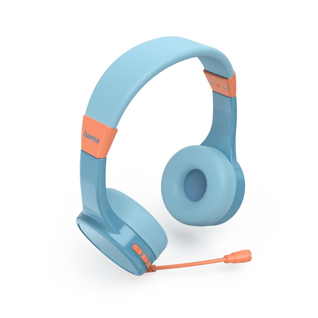 Hama | Auriculares inalámbricos para niños (Cascos Bluetooth con limitador de Volumen, micrófono, Flexibles, Ajustables, hasta 40h música) Azul
