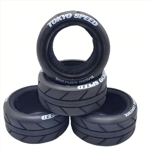 Chanjorlin 1/10 RC On Road Tires OD 2.56' Soft Rubber Rally Racing Tyres for 1:10 Street Touring...