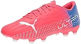 PUMA Men's Ultra 4.3 FG/AG Soccer Shoe, Sunblaze White-Bluemazing, 12