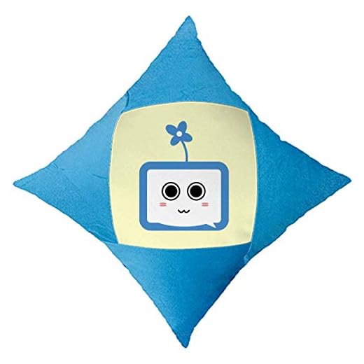 OFFbb-USA Klöver söt liten TV emoji original prydnadskudde blå fodral överdrag bil säng dekorativ