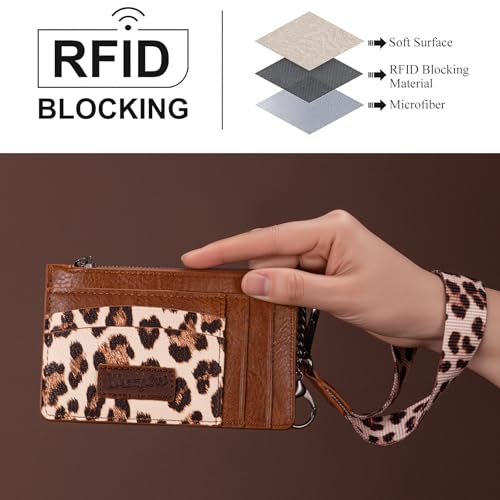 Image of Montana West X Wrangler Keychain Wristlet Wallet Women Small Wallets for Women Slim Credit Card Holder Women's Card & ID Cases Ladies Female with Coin Purse