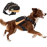 Dog Backpack Suitable for Medium-Sized Dogs, Adjustable Lightweight Pet Harness, Built-in Poop Bag Dispenser, Waterproof and Safe, Suitable for Hiking, Puppy Training, Or Daily Walks, M