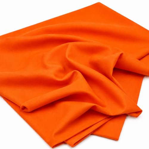 Image of M Fabrics Cotton Plain Solid Lining 2by1 Soft 36 inch Width for Blouse, Petticoat, Kurtis, Tailoring, Craft & Boutique Use | Pack of 2 Meters - Orange