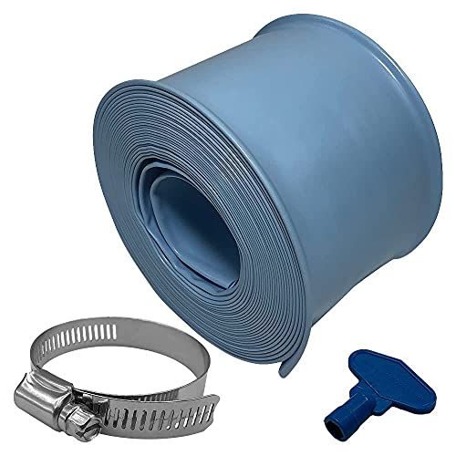 Puri Tech Swimming Pool Filter Backwash or Draining Hose 2 Inch x 25 Feet With Clamps Chemical and Weather Resistant Vinyl