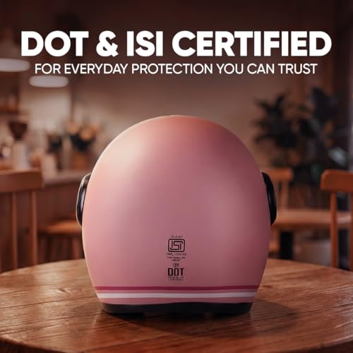 Image of TVS MissFit Women's Open Face Helmet | Lightweight Shell | Pastel Colors Designed Exclusively for Women | Extreme Comfort Fit for Girls | Clear Visor | DOT & ISI Certified