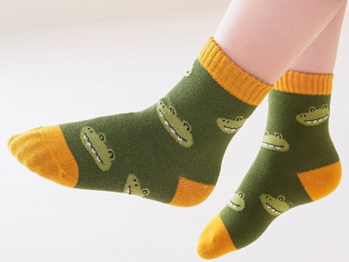 kiobrvhe Kids Cotton Animal Socks 10-Pairs Pack Cute Comfortable Cartoon Crew Socks Soft Breathable Toddler Sock (Style C,3-5T,US,Age,3 Years,5 Years)2