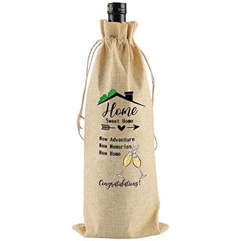 PRSTENLY Wine Bag House Warming Gifts for New Home, New Home Gifts for Family Friend Couple, Housewarming Gifts Cover