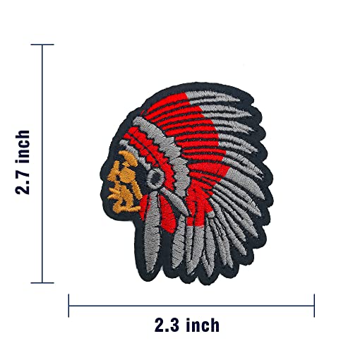 Obokata Embroidered Iron On Patches, Chippewa Indians Face Patch, Sew On Patch Applique Badge Emblem Diy Accessories For Vest Jackets, Clothes, Hats, Bags & Jeans #TOP5
