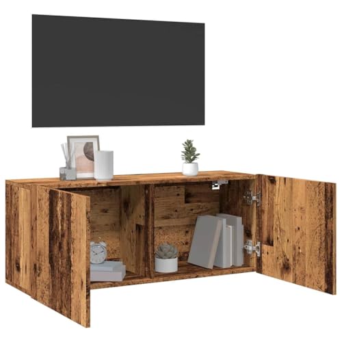LAPOOH Mueble de TV de pared de madera vieja de 100 x 30 x 41 cm, mueble de TV, mueble de TV, mueble de TV moderno, 857670