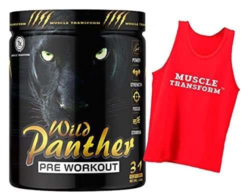 Hardcore Pre-Workout Supplement with Creatine Monohydrate, Arginine AAKG, Beta-Alanine, Explosive & Intense Muscle Pump, Caffeinated - For Men & Women [31, Mix Berries] Free Gym Vest