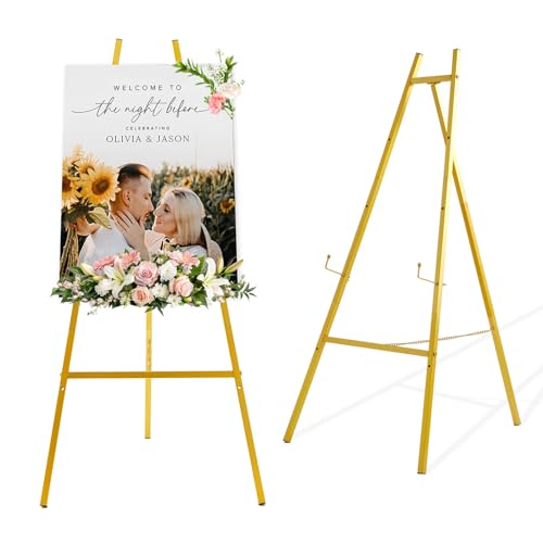 Milostelom Gold Easel Stand for Sign 43.5in Heavy Duty