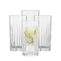 SCHOTT ZWIESEL Longdrinkglas Stage (4er-Set), Trinkglas für Longdrinks mit Relieff, spülmaschinenfeste Kristallgläser (Art.-Nr. 121880), Kristall