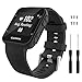 MoKo Garmin Forerunner 35 Watch Band, Soft Silicone Replacement Watch Band Sport Bracelet Strap with 6pcs Screws and 2pcs Screwdrivers for Garmin Forerunner 35 GPS Running Smart Watch, Black