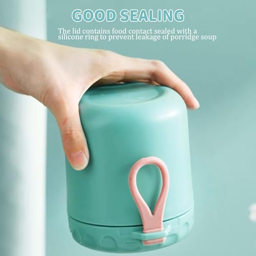 Termo para alimentos de acero inoxidable con asa y doble pared al vacío de 500ml 3