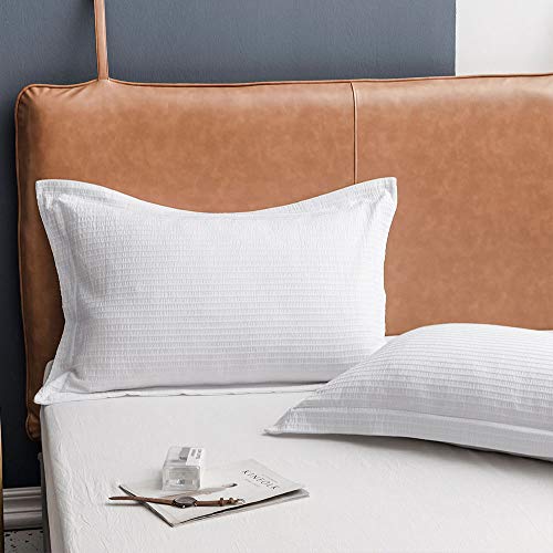 Merryfeel Seersucker Duvet Cover Set Queen Size - White Seersucker Textured Striped Bedding Set 3 Pieces (1 Duvet Cover + 2 Pillow Shams, 90 X 90 Inches) #TOP5