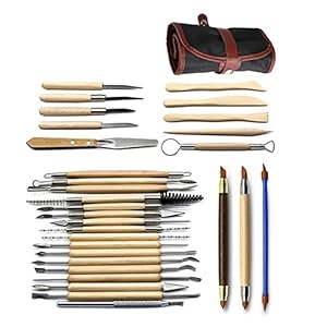 Multifunctioneel Diy Art Clay Pottery Tool Set Crafts Clay Sculpting Tool Kit Aardewerk & Keramiek Houten Handvat Modellering Clay Tools voor kleiaardewerk, doe-het-zelf