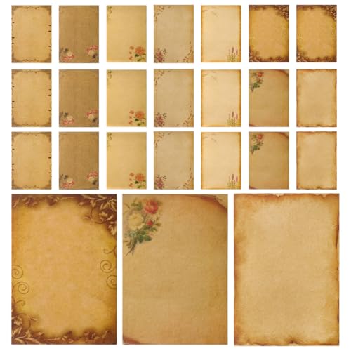 NUOLUX ���B���e�[�W���^�[�y�[�p�[ 24���Z�b�g �莆�p�M�L�p�� �n���I�p�^�[�� ����Ή� ���[��p�i �m�[�g�J�[�h�Z�b�g �O���[�e�B���O�J