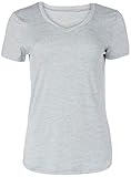 Danskin Women's T-Shirt, Pink Sand Space dye/Light Grey Space Dye, X-Large