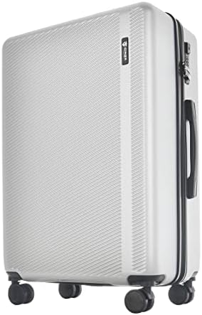 GinzaTravel Lightweight Suitcase ABS Hard Shell Case Suitcases with TSA Lock 4 Wheels Carry-on Hand Luggage for Travel Large(78cm 105L) Silver