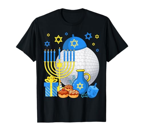 Funny Jewish Golf Ball Menorah Hanukkah Kids T-Shirt