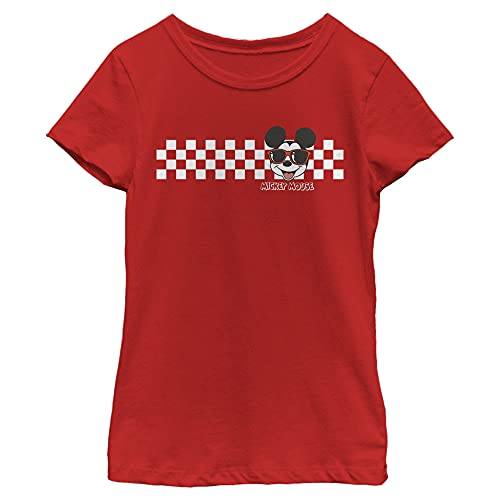 Disney Characters Mickey Checkers Girl's Solid Crew Tee
