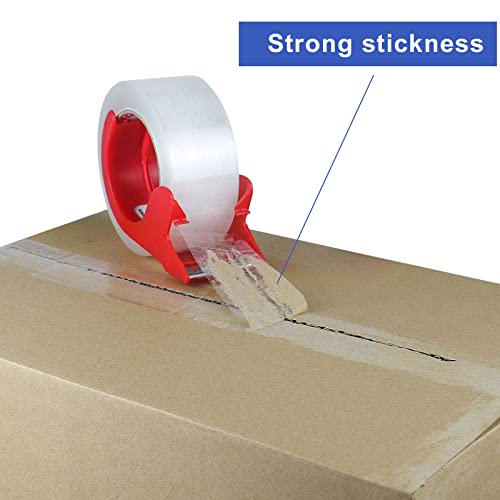 Bomei Pack 3 Pack Heavy Duty Clear Packing Tape With Dispenser, 2.4 Mil, 1.88 Inch X 110 Yards, Packing Tape Refills For Industrial Shipping Box Packaging Tape For Moving, Office, & Storage #TOP3