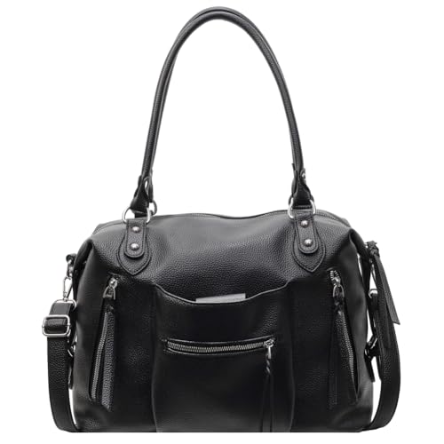 GSenhui Bolsa de transporte grande para mujer, bolso de hombro hobo con asa superior, estilo punk, varios bolsillos Y2k para oficina, B2-negro.