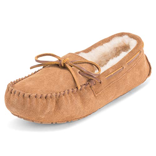 Donna Mocassinos Camoscio Di Pecora Australiana Pelliccia Pantofole - TAN38 AYC0225