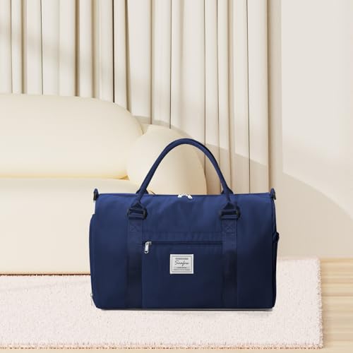 Image of Gym Bag Womens Mens with Shoes Compartment and Wet Pocket Travel Duffel Bags for Women for Plane Sport Gym Tote Bags Swimming Yoga Waterproof Weekend Overnight Bag Carry on Bag Hospital Holdalls