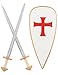 Generique - Kit Bouclier et 2 épées Chevalier croisé Enfant