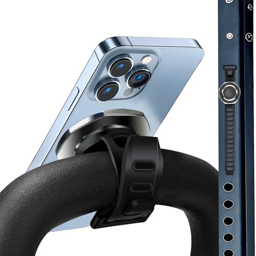 Nkmooxe Magnetic Phone Mount with Flexible Bendable Mounting Compatible with MagSafe Gym Steering Wheel Stroller & Wrist Strap Universal for iPhone 17/16/15/14/13/12 Treadmill Shopping Cart