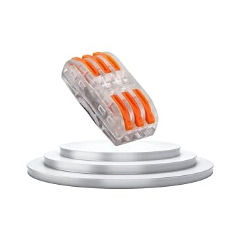 5Pcs Compact Lever Wire Nut Connector (3 in 3 Out), Splicing Wire Connector, Universal Quick Wiring Cable Connection Push-in Conductor Terminal Block Reusable, CE & RoHS Certified, 28-12 AWG
