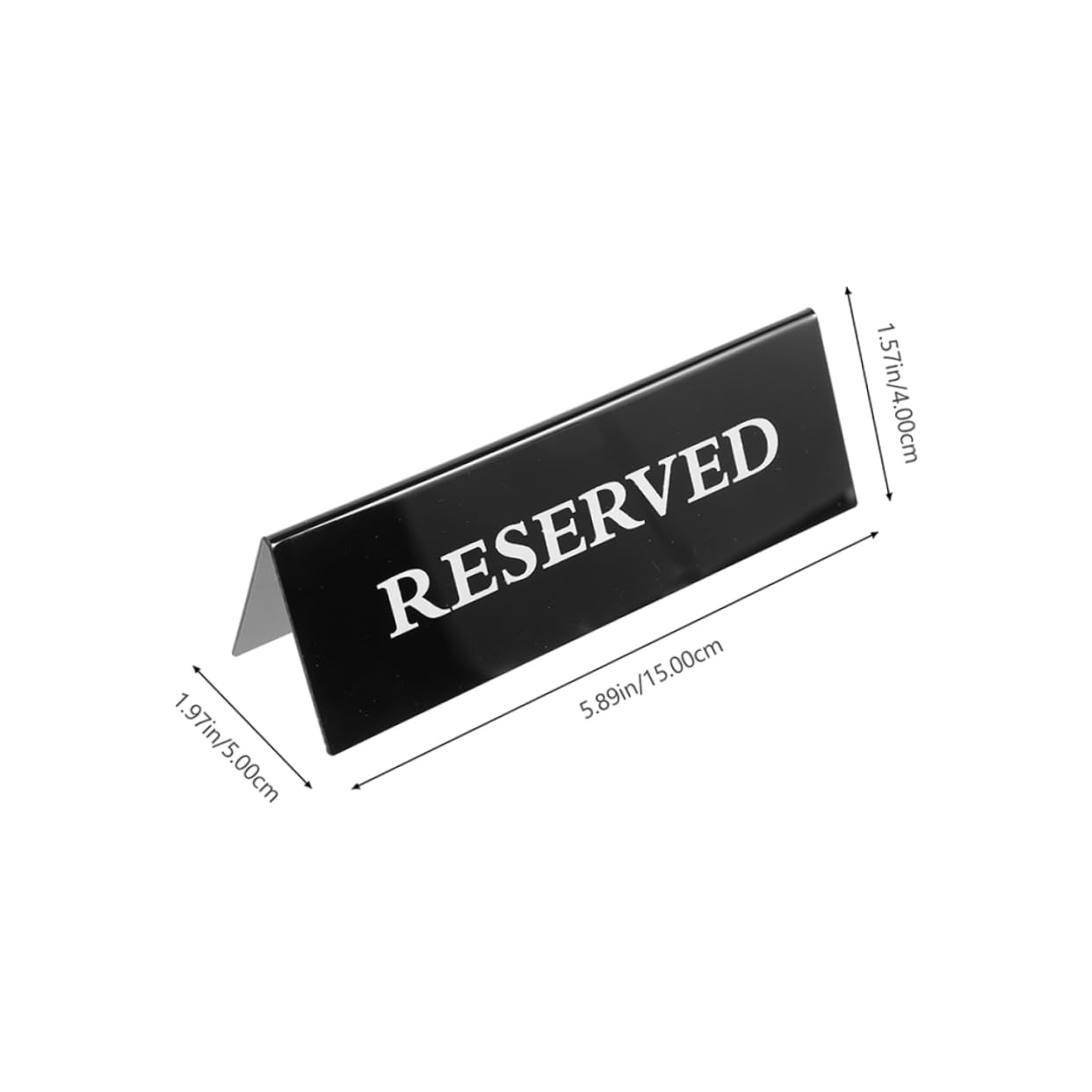 KICHOUSE 2pcs v Triangle Acrylic Table Card Sign Long-lasting Restaurant Reserved Signs for Chairs Hotel Wedding Banquet