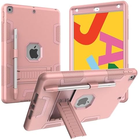 Sanhezhong Case for iPad 9th/8th/7th Generation 2021/2020/2019 with Pencil Holder, Slim Heavy Duty Shockproof Rugged High Impact Protective Case for iPad 10.2 Inch Cover