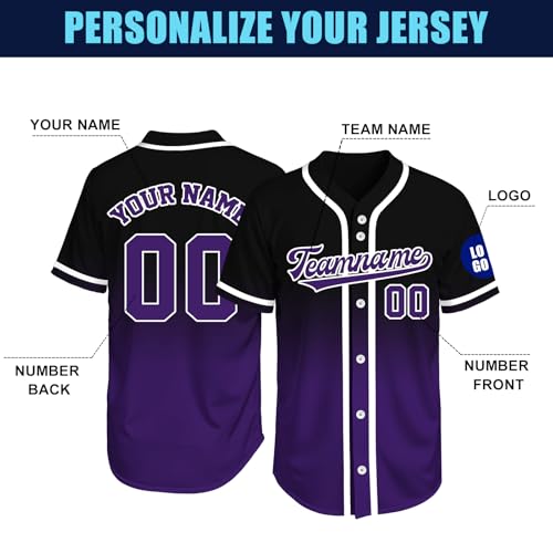 Image of Custom Baseball Jersey Personalized Stitched or Printed Name Number Baseball Shirt Sports Uniform Gifts for Men Women Youth