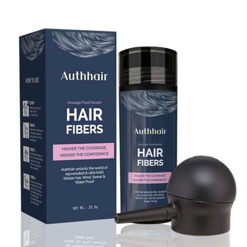 Hair Fibers for Thinning Hair with Spray Applicator Pump Nozzle,Undetectable Natural Formula,Thicker Fuller Hair in 15 Seconds,Conceals Thinning Balding Hair Areas for Men Women, 0.97Oz (Medium Brown)