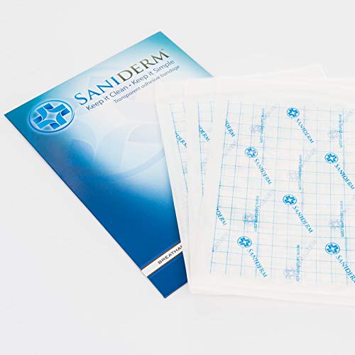 Saniderm Tattoo Aftercare Bandage | Transparent Hygienic Adhesive Wrap | 3 Individually Packaged Sanitary Sheets | 8 inch x 10 inch (20.32 cm x 25.4 cm) | Protect and Heal Your Tattoo