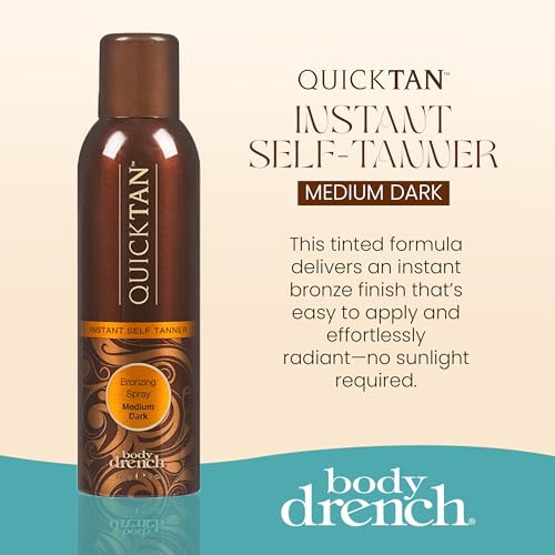 body drench quicktan instant self tanner bronzing spray salon-quality mediumdark tan streak-free tinted formula 6 oz 1-pack