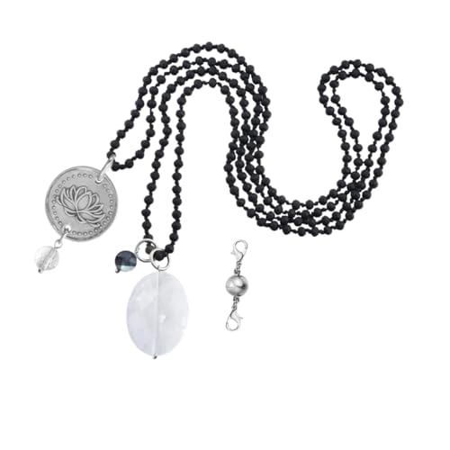 Katia Designs “Remember Who The F*ck You Are” Layering Necklace Bundle – Beaded Necklace with Black Lip Pearl or Crystal Beads & 48" Stainless Steel Chain – Quick-Connect Clasps – Gold or Silver Finish2